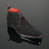 Black Suede with red stitching