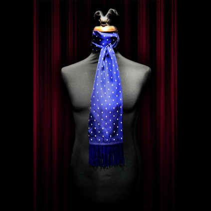 Navy Polka Skull Scarf and Pocket Square Set