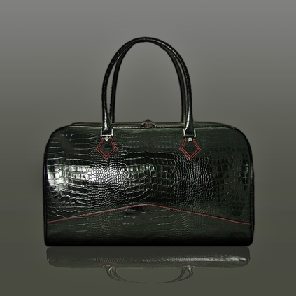 The 'Nightporter' Overnighter Bag - Black Croc