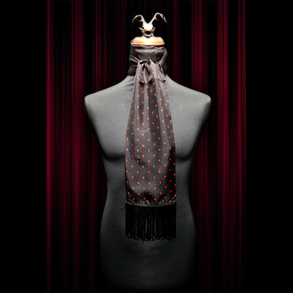 Black/Red Polka Skull Scarf and Pocket Square Set