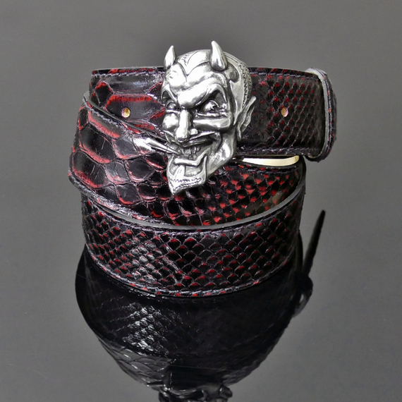 Decadent belt - ‘My Lucky’ Black and Red Diablo Snake