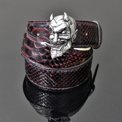 Decadent belt - ‘My Lucky’ Black and Red Diablo Snake