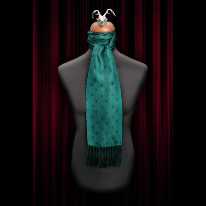 The Reaper - Green silk scarf and pocket square set