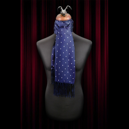 The Jewel - Navy/White Diamond Silk Wool backed scarf