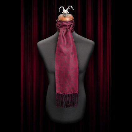 The Reaper - Wine red silk scarf and pocket square set