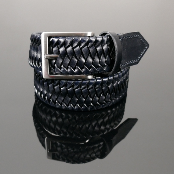 Sunset weave belt - Toledo Navy Calf