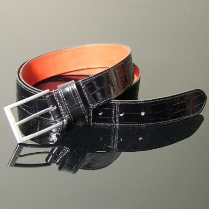 Dirk Jeans Belt - Black Croc