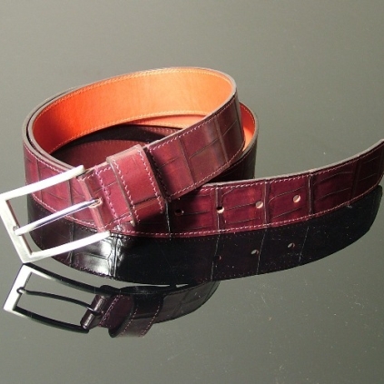 Dirk Jeans Belt - Burgundy Croc 